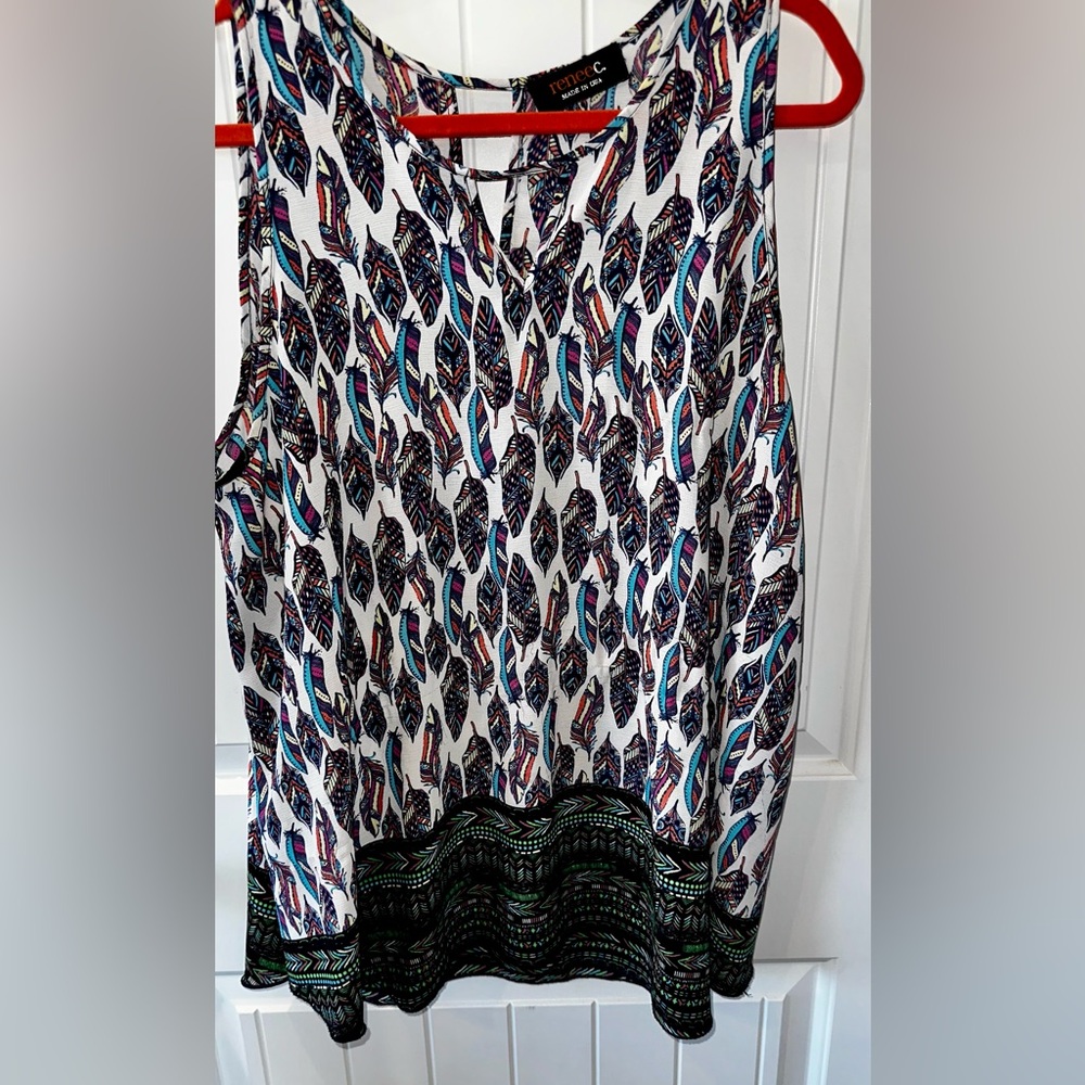 Renee C. Multicolor Feather Pattern Dress